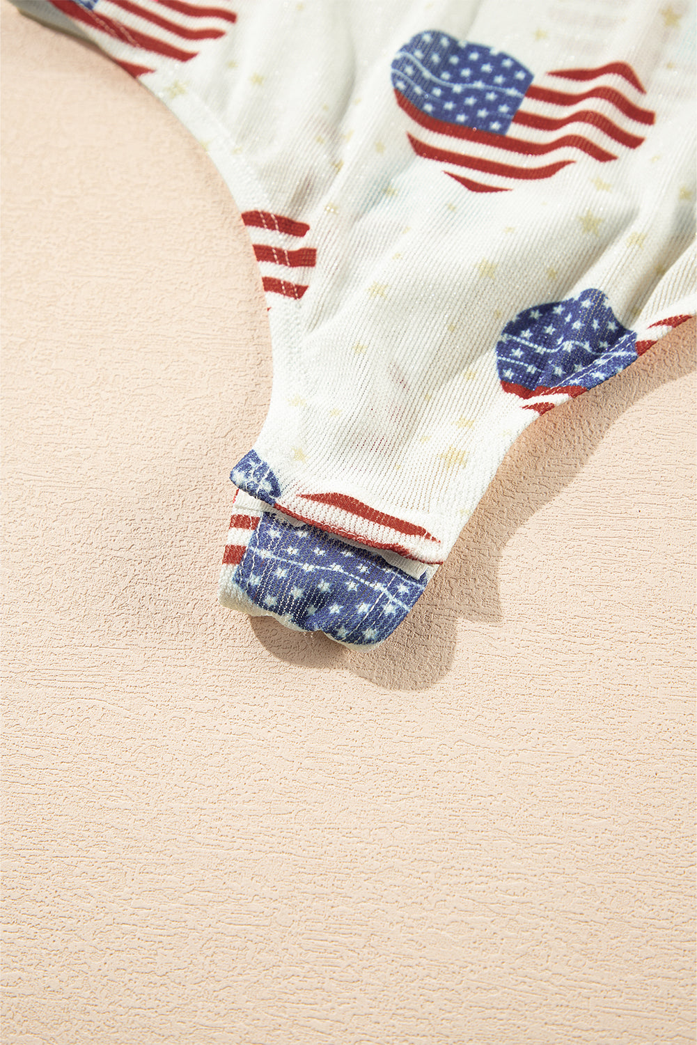 White Americana Glitter Mesh Long Sleeve Bodysuit eAura