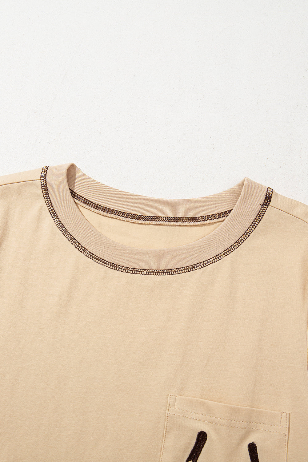 Apricot RODEO Horseshoe Embroidered Patch Pocket T Shirt eAura