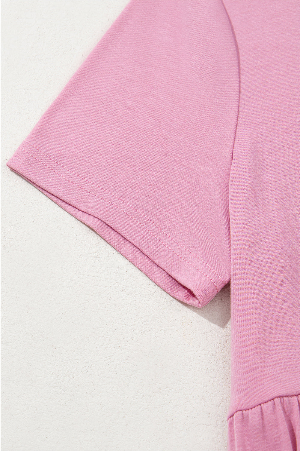 Pink Solid Colour T-shirt High Waist Pocketed Long Dress eAura
