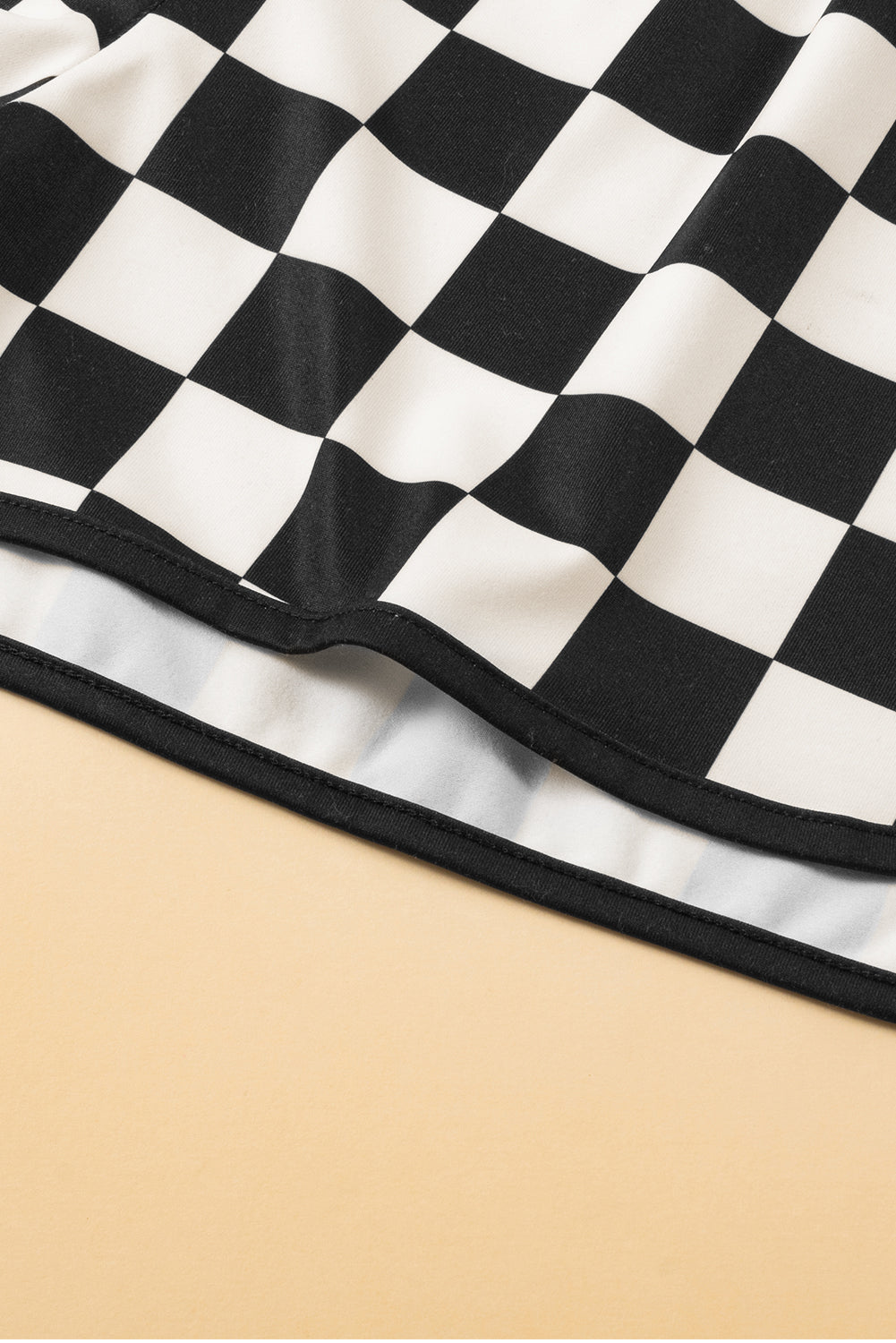 Checkered Drawstring Elastic Waist Casual Shorts eAura