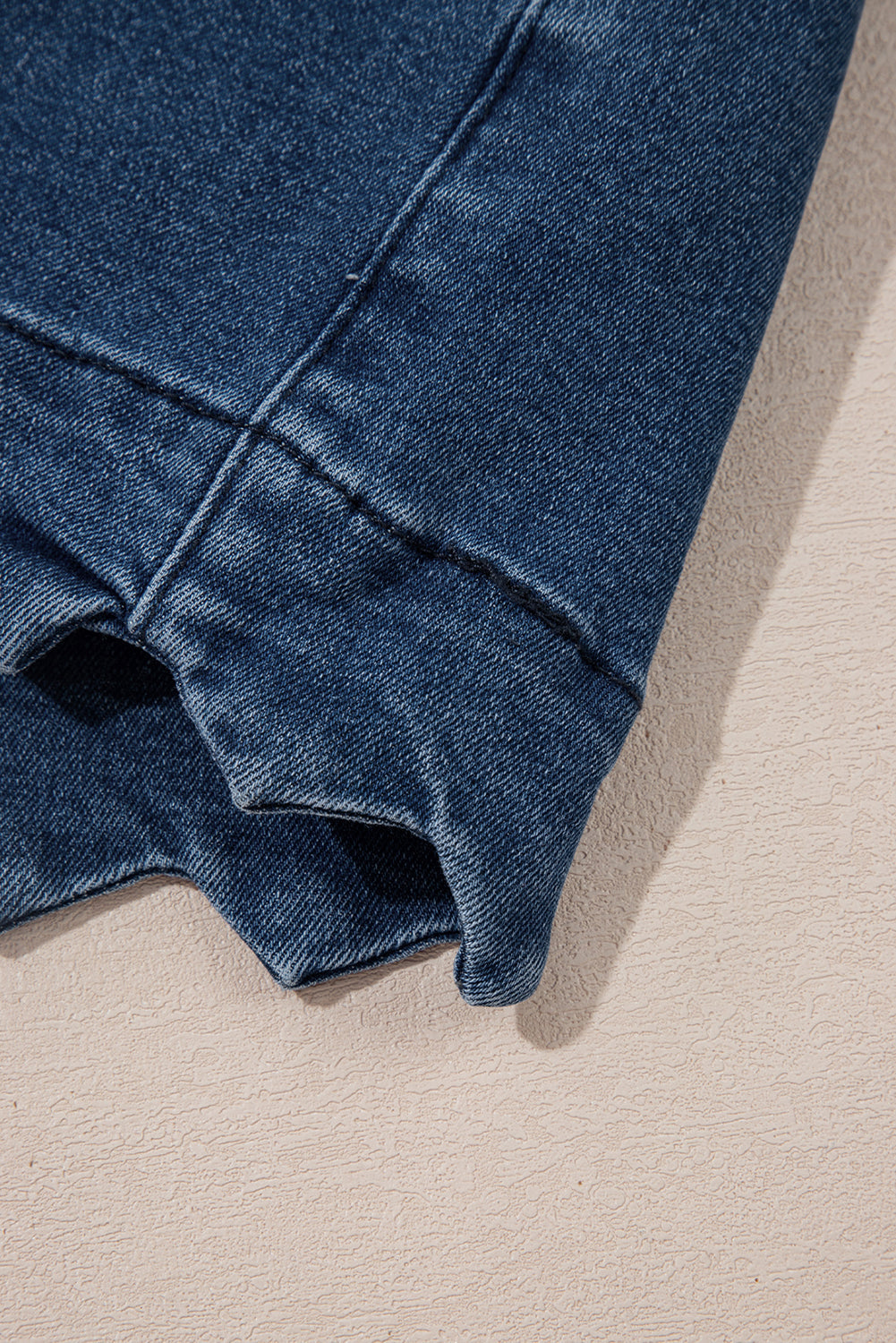 Scalloped Hemline Acid Wash High Waist Denim Shorts eAura
