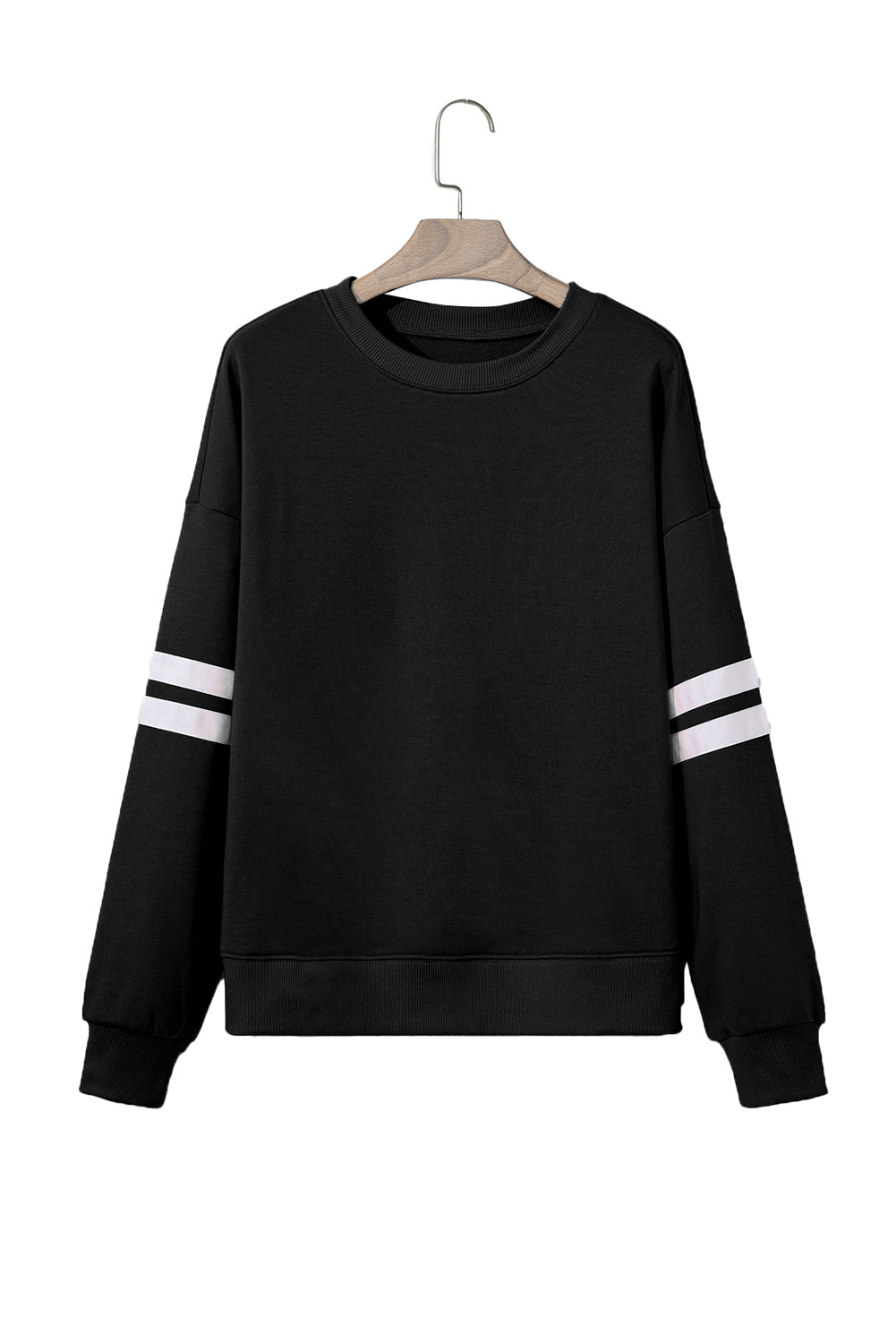 Striped Detail Drop Shoulder Oversized Sweatshirt eAura
