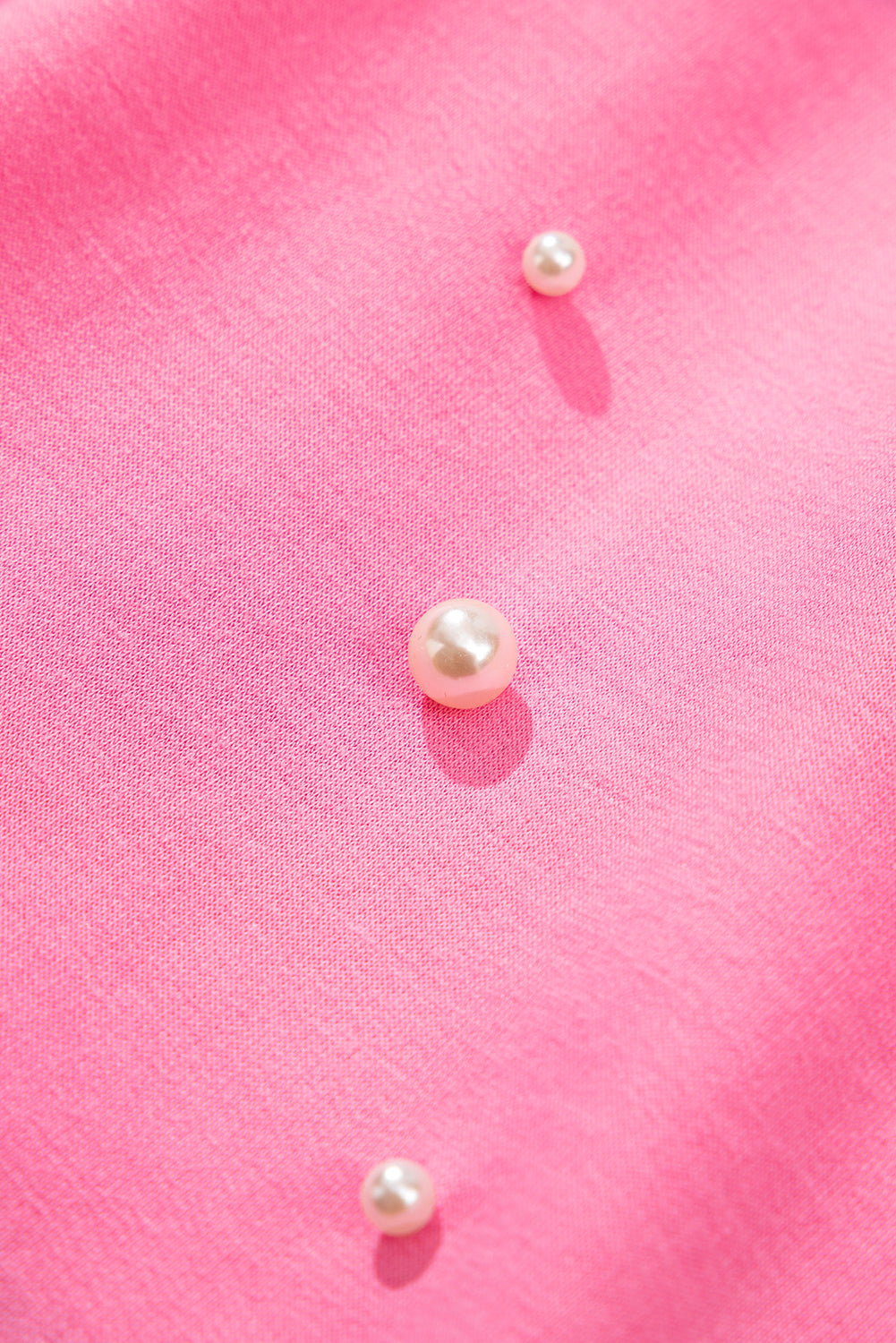 Pink Contrast Bow Trim Pearl Puff Sleeve Top and Skort Co-ord eAura