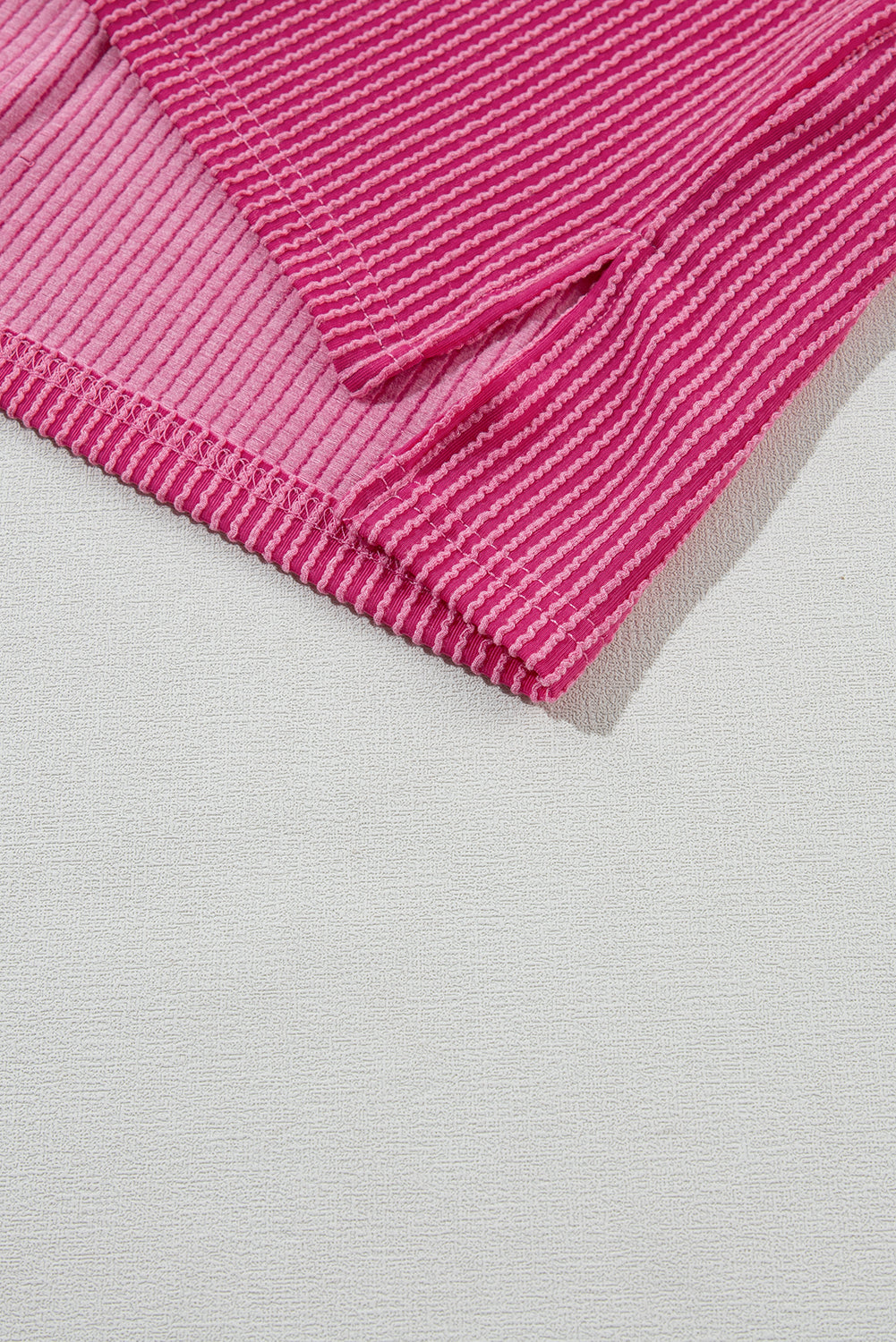Textured Knit Exposed Stitching T-shirt eAura