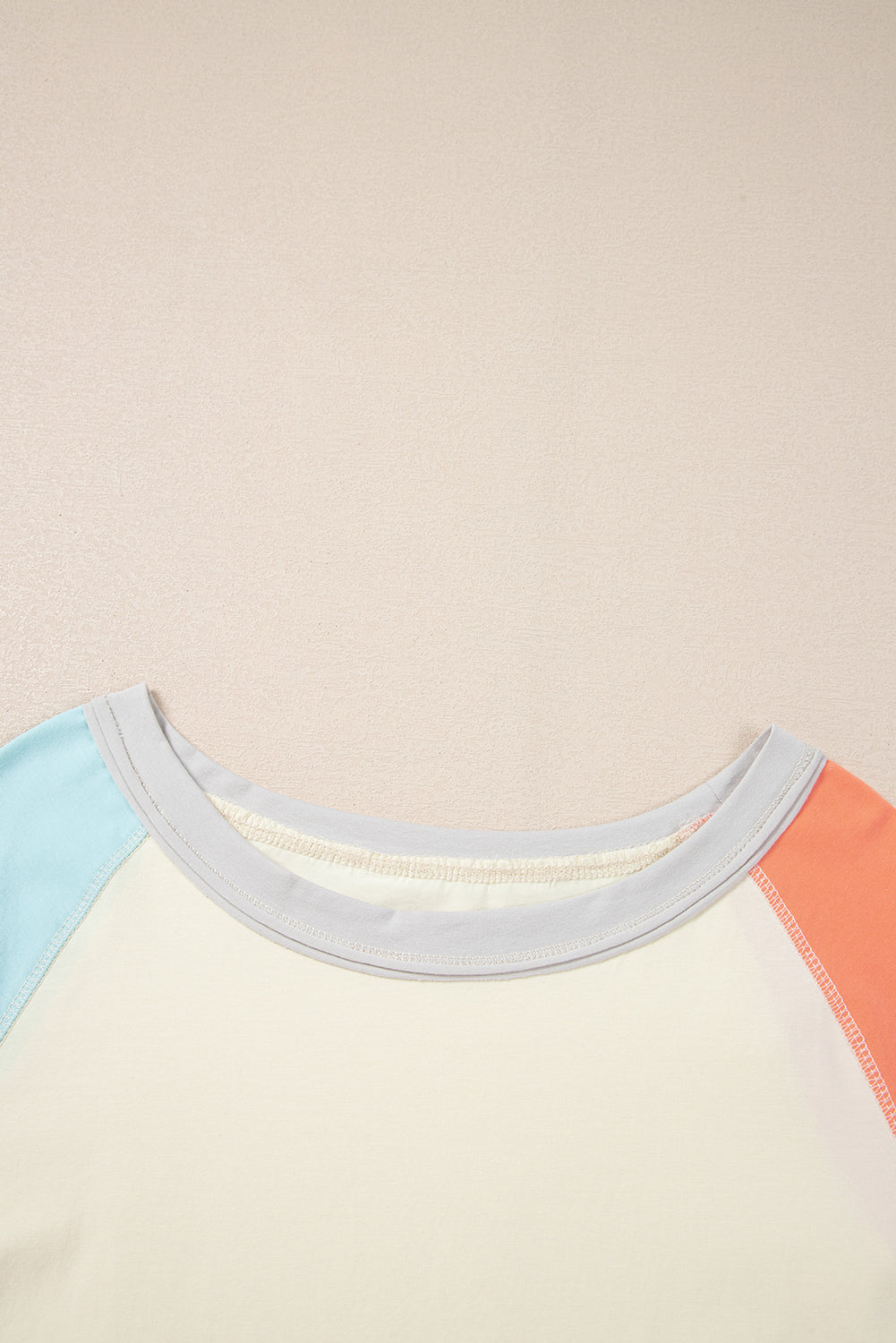 Yellow Cream Colourblock Patchwork Crew Neck Long Sleeve Top eAura
