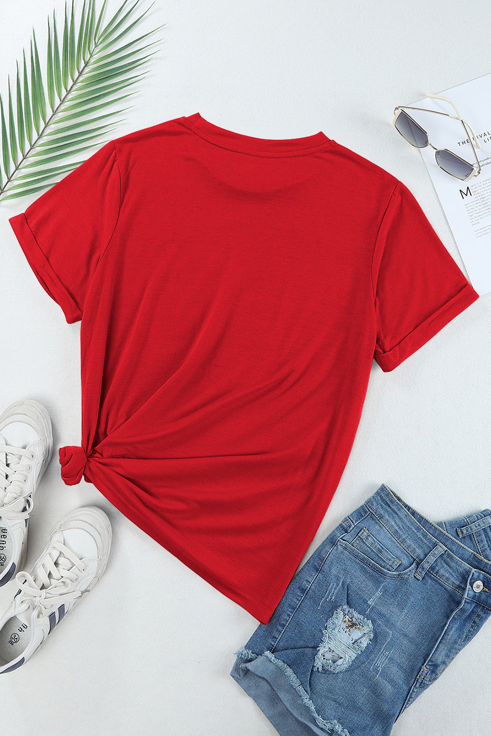 Casual Plain Crew Neck Tee T-Shirt Dear-Lover Dropshipping