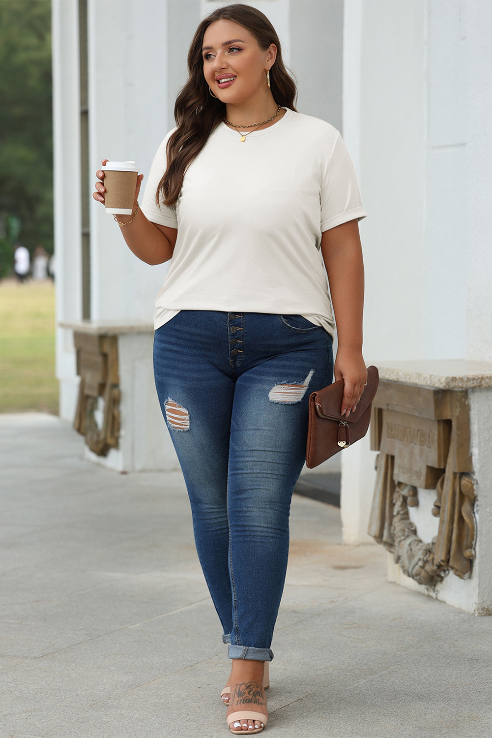 Casual Plain Crew Neck Tee T-Shirt Dear-Lover Dropshipping