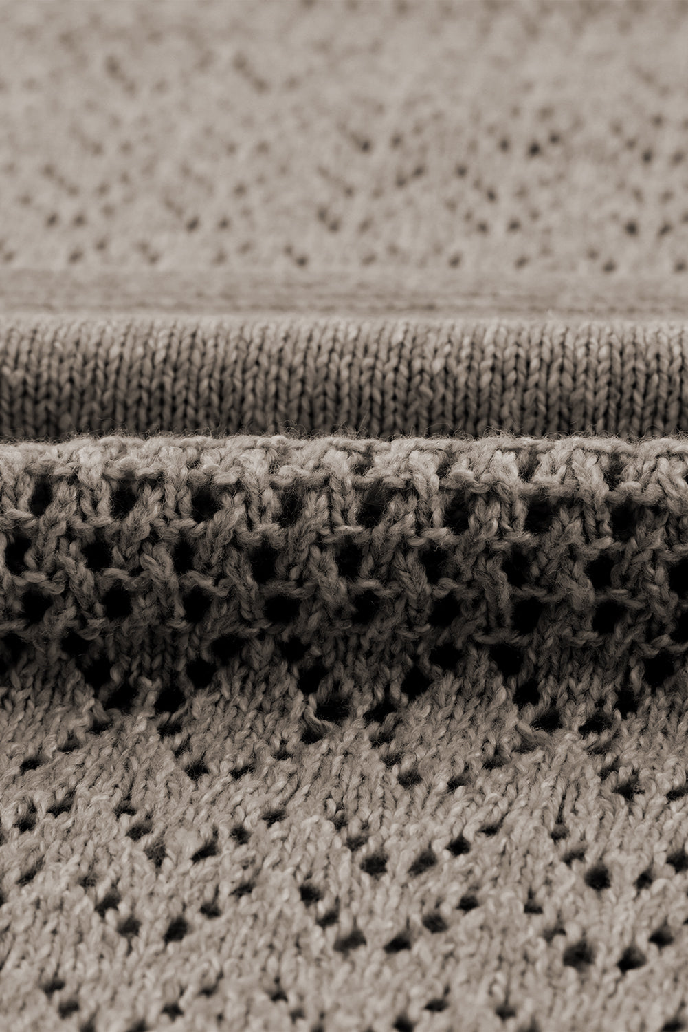 Black Eyelet Pattern Detail V Neck Drop Shoulder Sweater eAura