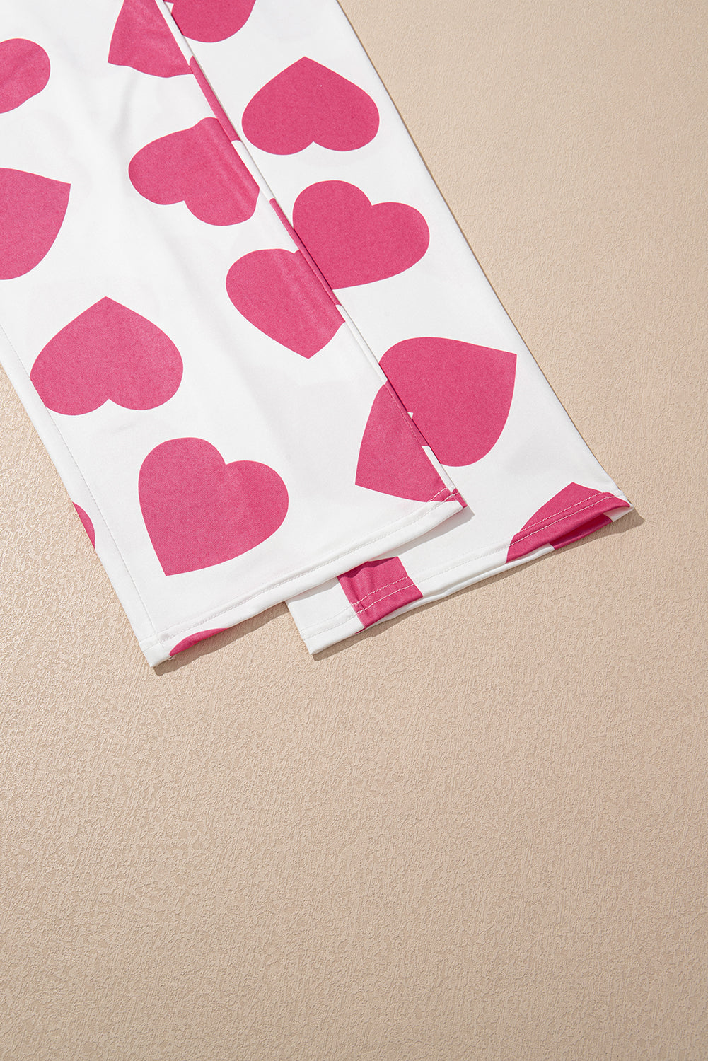 Pink Ruffled Tank Top And Heart Print Trousers Pyjamas eAura