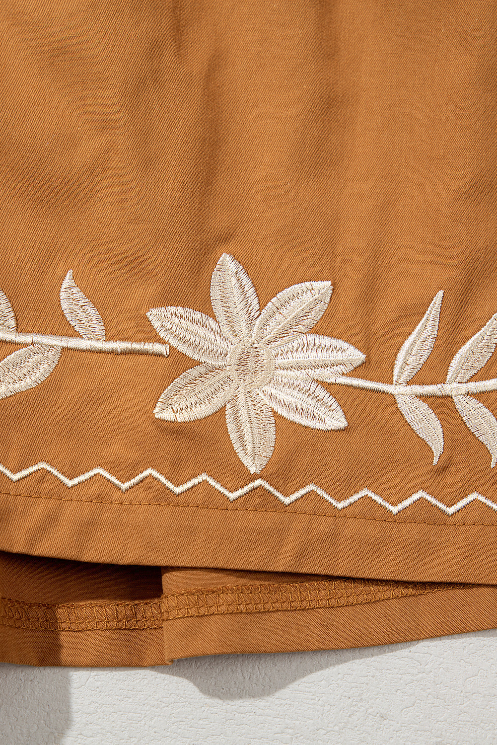 Embroidered Boho Tasseled Drawstring Elastic Waist Casual shorts eAura