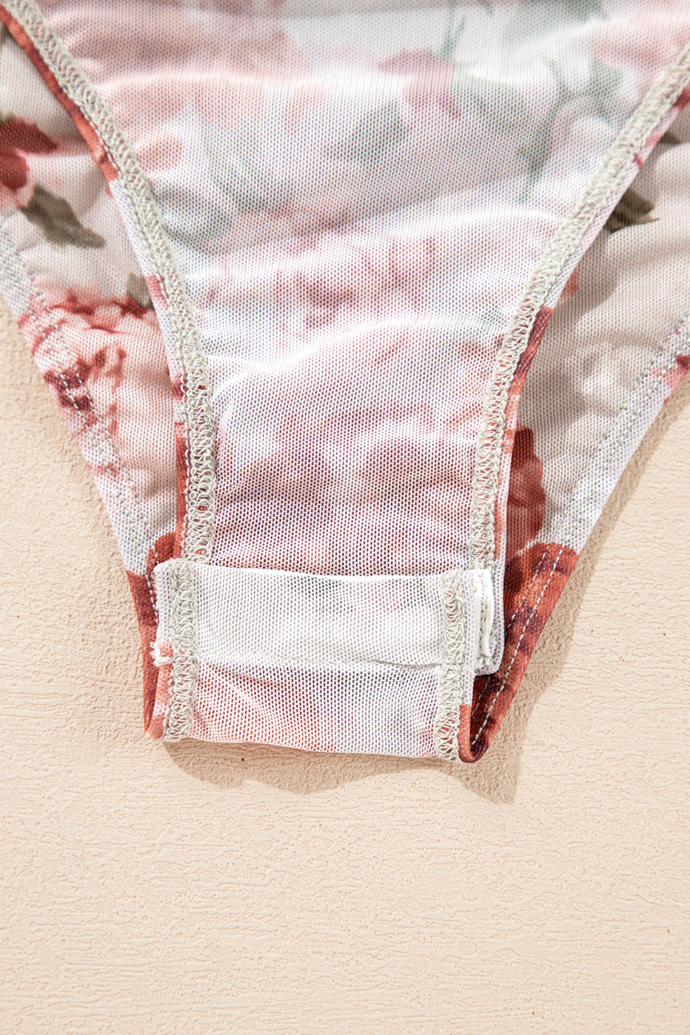 Pink Floral Printed Long Sleeve Sheath Bodysuit eAura