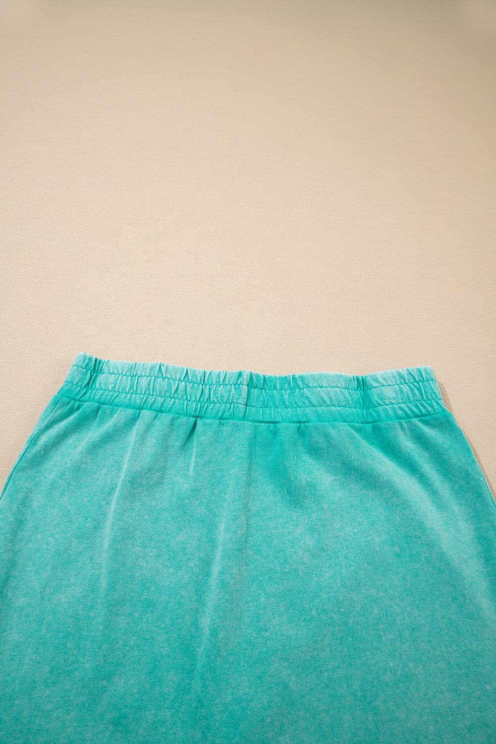 Mint Green 2 Pieces Mineral Wash Cotton Tank Top Lined Split Skirt Set eAura