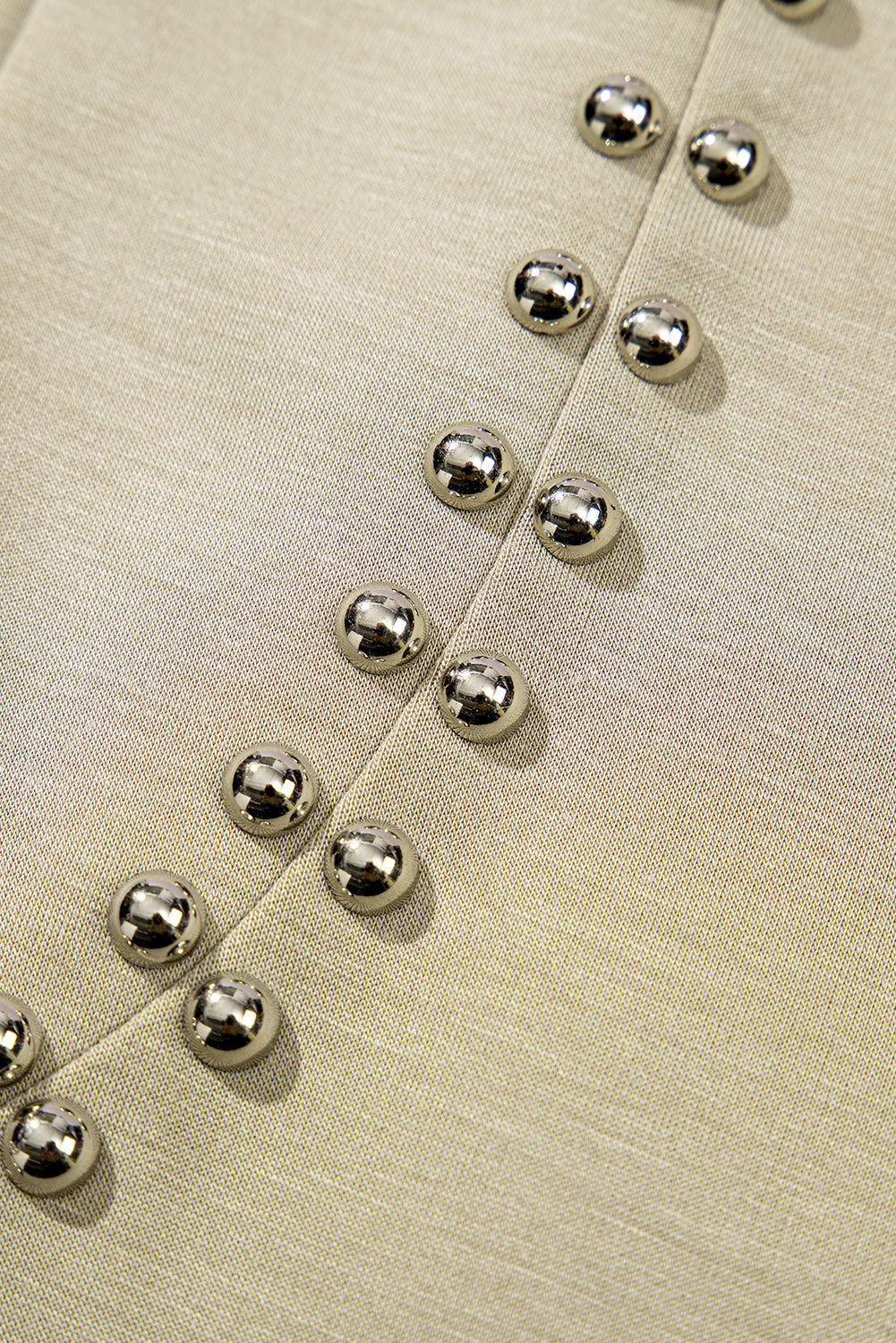 Studded Cap Sleeve Round Neck T Shirt eAura