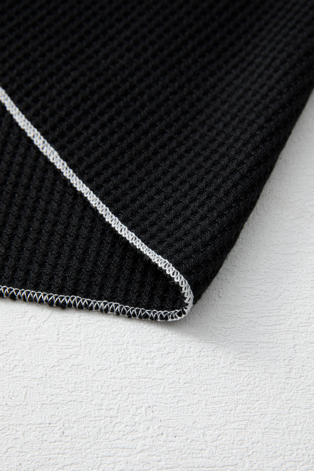 Black Textured Round Neck Long Sleeve Top eAura