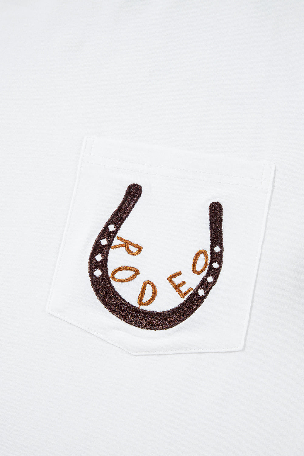 Apricot RODEO Horseshoe Embroidered Patch Pocket T Shirt eAura
