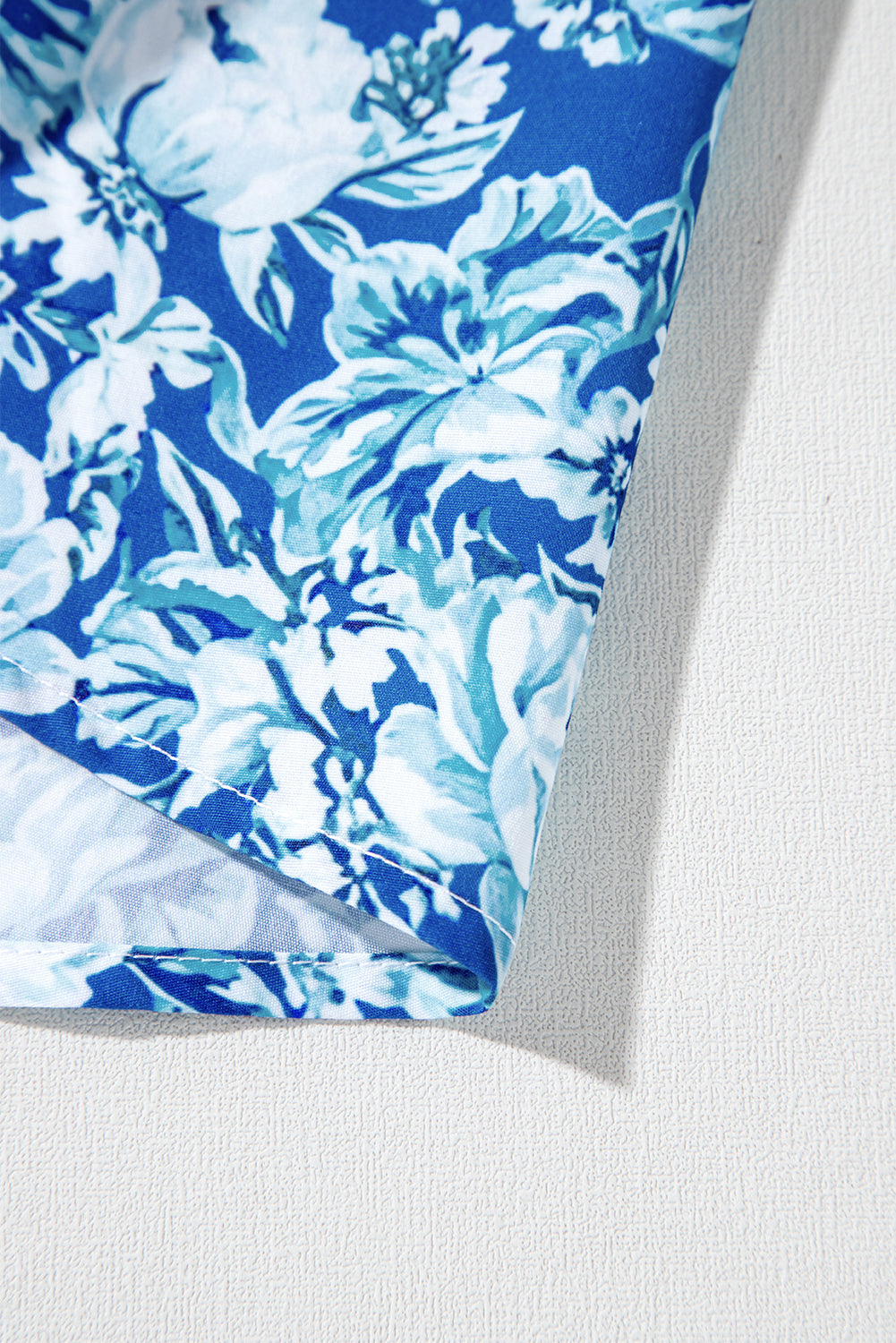 Blue Floral Puff Sleeve Babydoll Mini Dress eAura