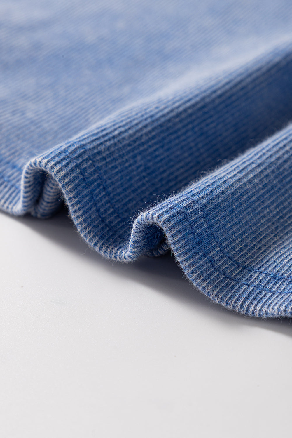Sky Blue Mineral Wash Ribbed Notch Neck Tank Top eAura