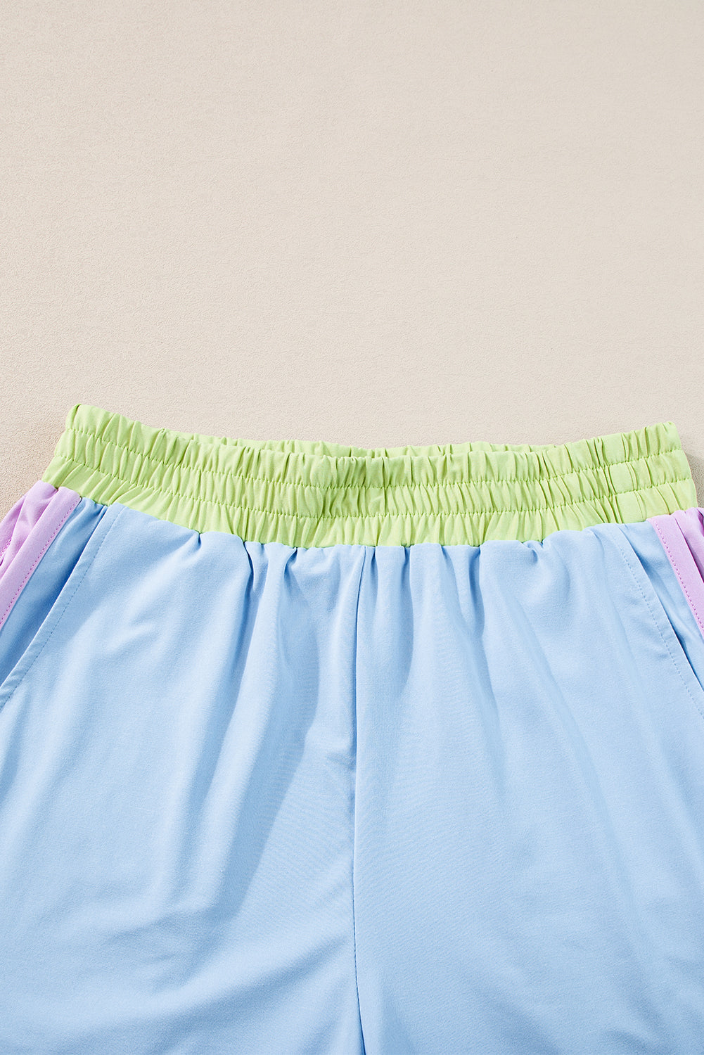 Blue Contrast Trim Cap Sleeve Tee Shorts Set Co-ord eAura