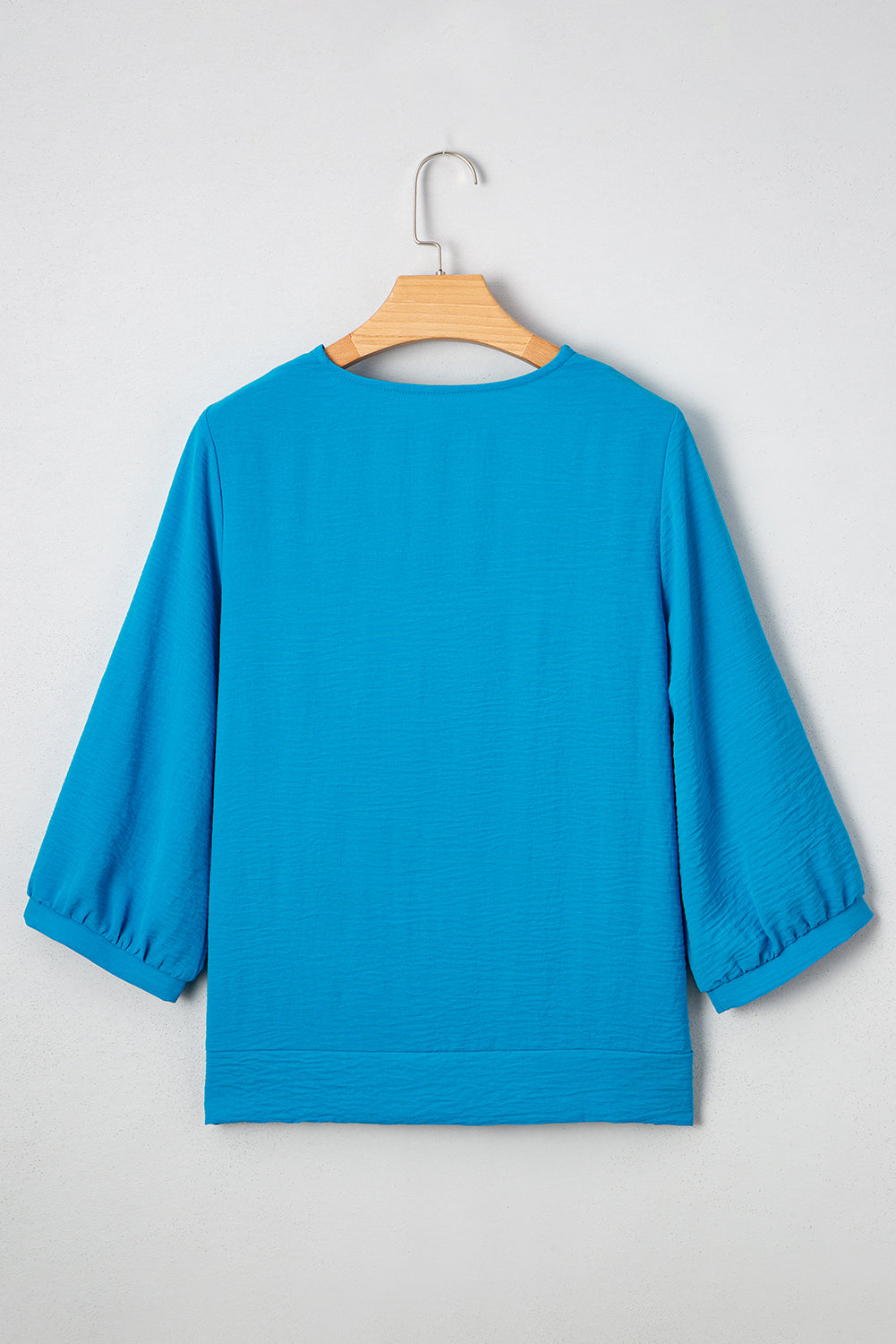 V-Neckline Bracelet Sleeve Crinkled Blouse eAura