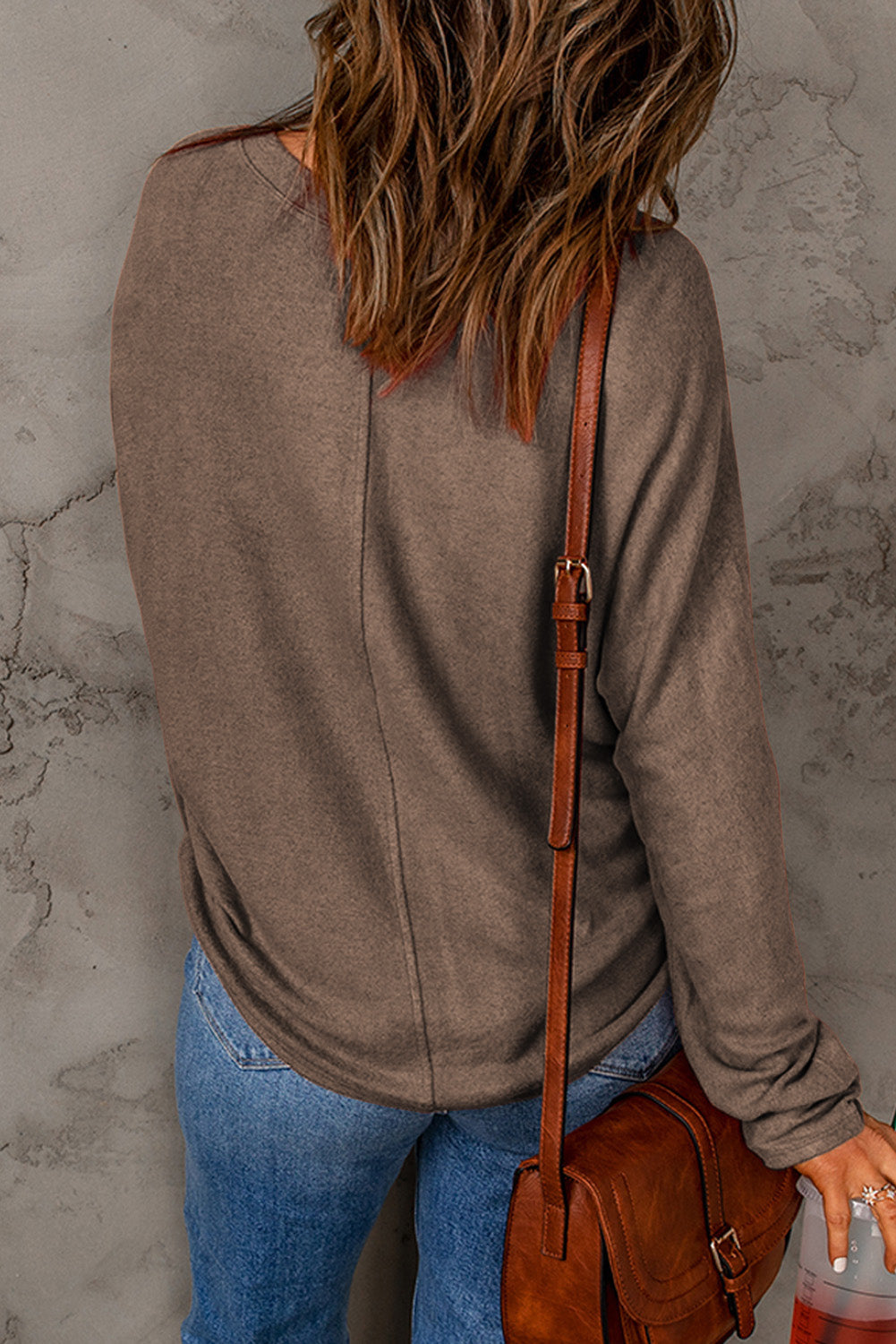 Black Solid Colour Patchwork Long Sleeve Top eAura