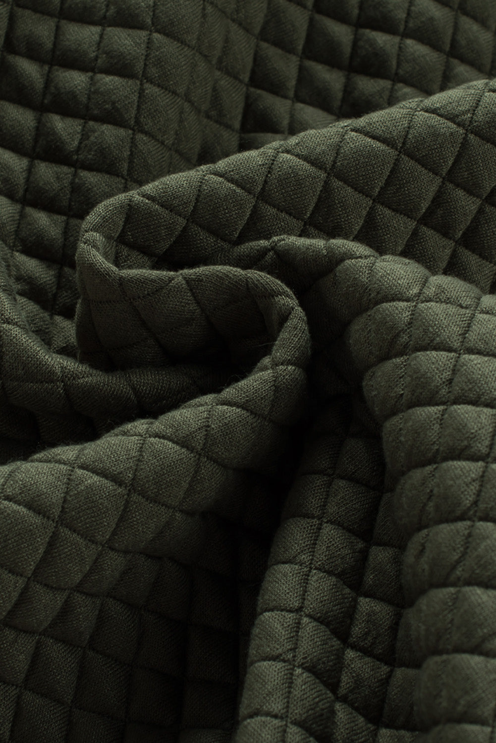 Green Retro Quilted Flap Pocket Button Shacket eAura