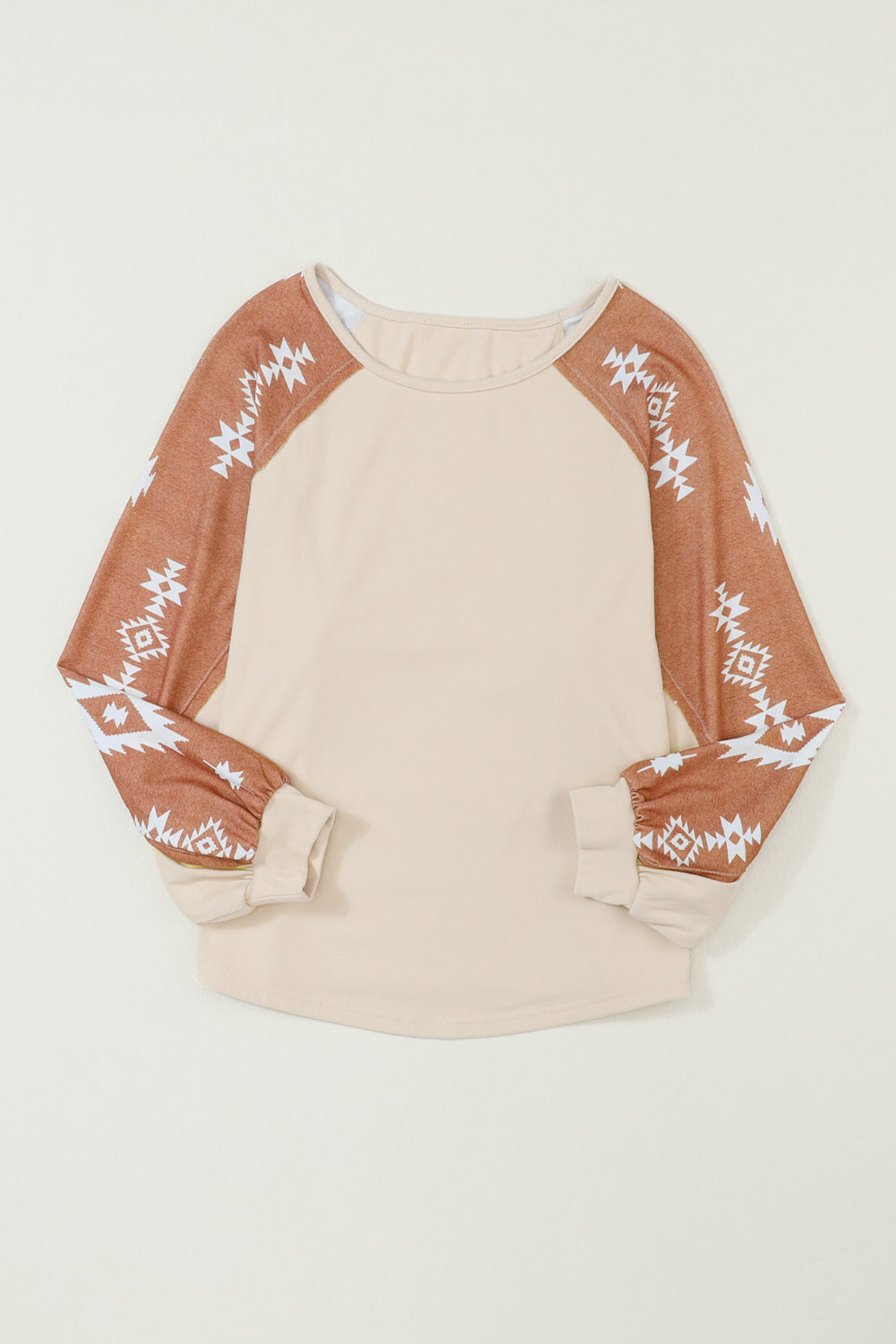 Apricot Western Print Patch Long Sleeve Top eAura