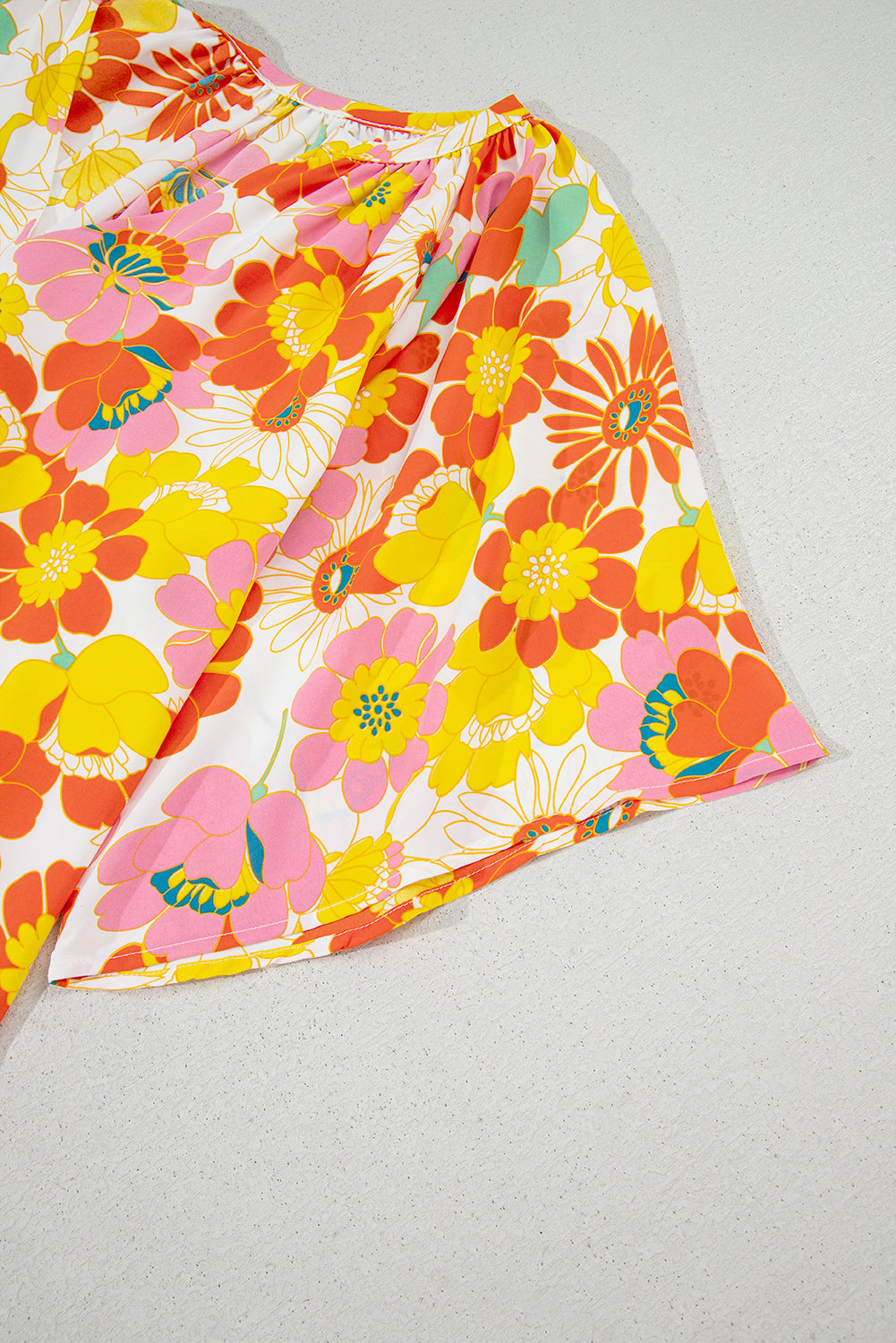 MultiColour Floral Print V Neck Half Sleeve Blouse eAura