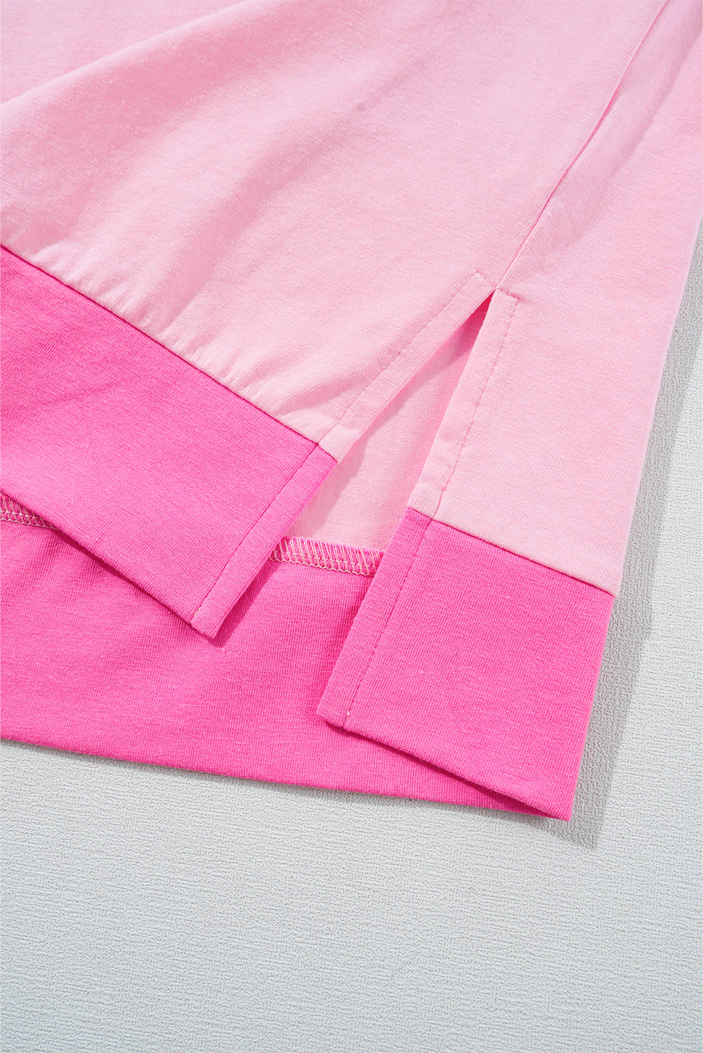 Pink Two Tone Half Buttons Collared T Shirt eAura