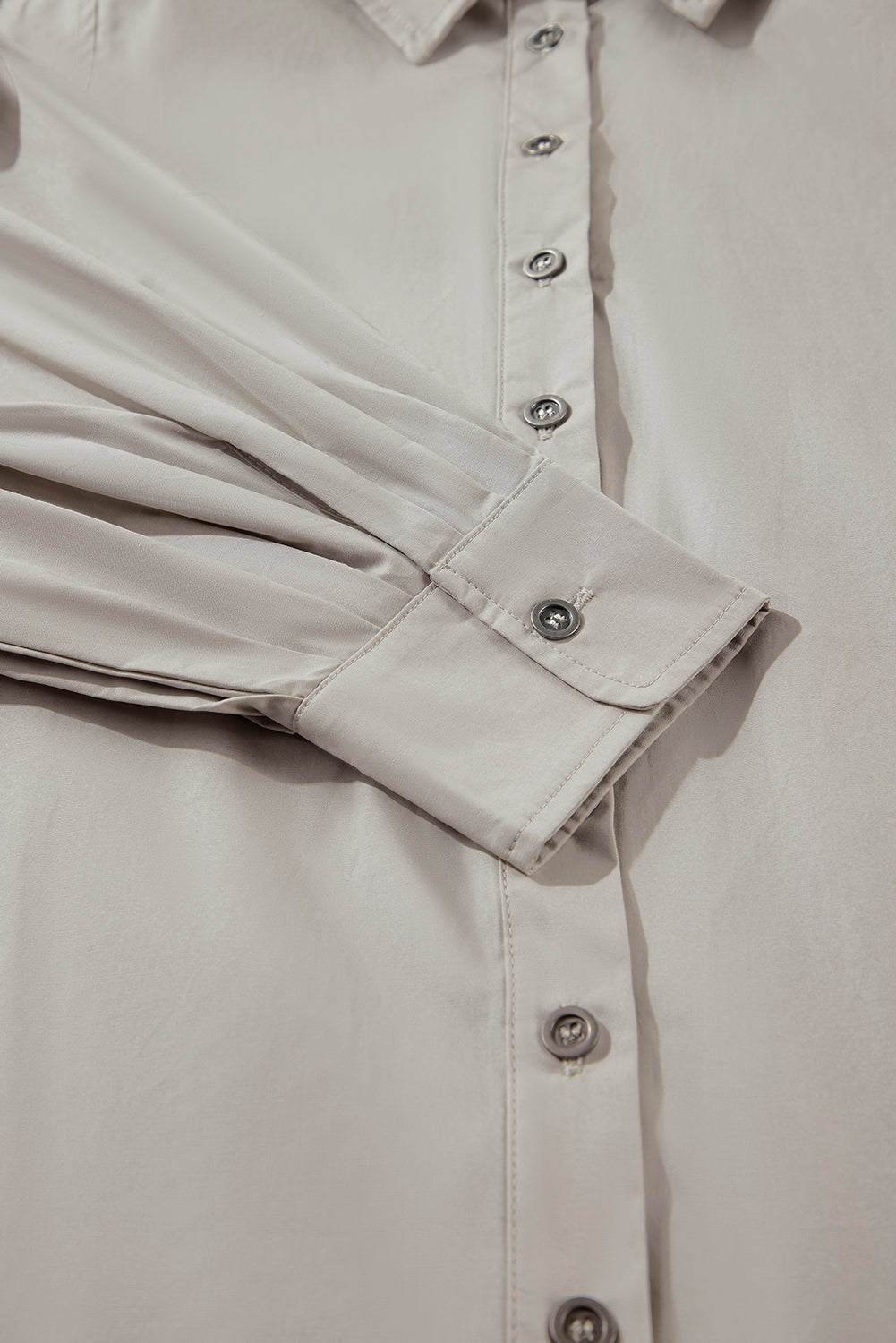 High Solid Colour Balloon Sleeve Side Slits Loose Fit Shirt eAura