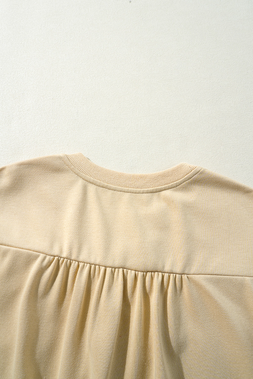 Parchment Two Tones Ribbon Bow Ruffle Sleeve Top eAura