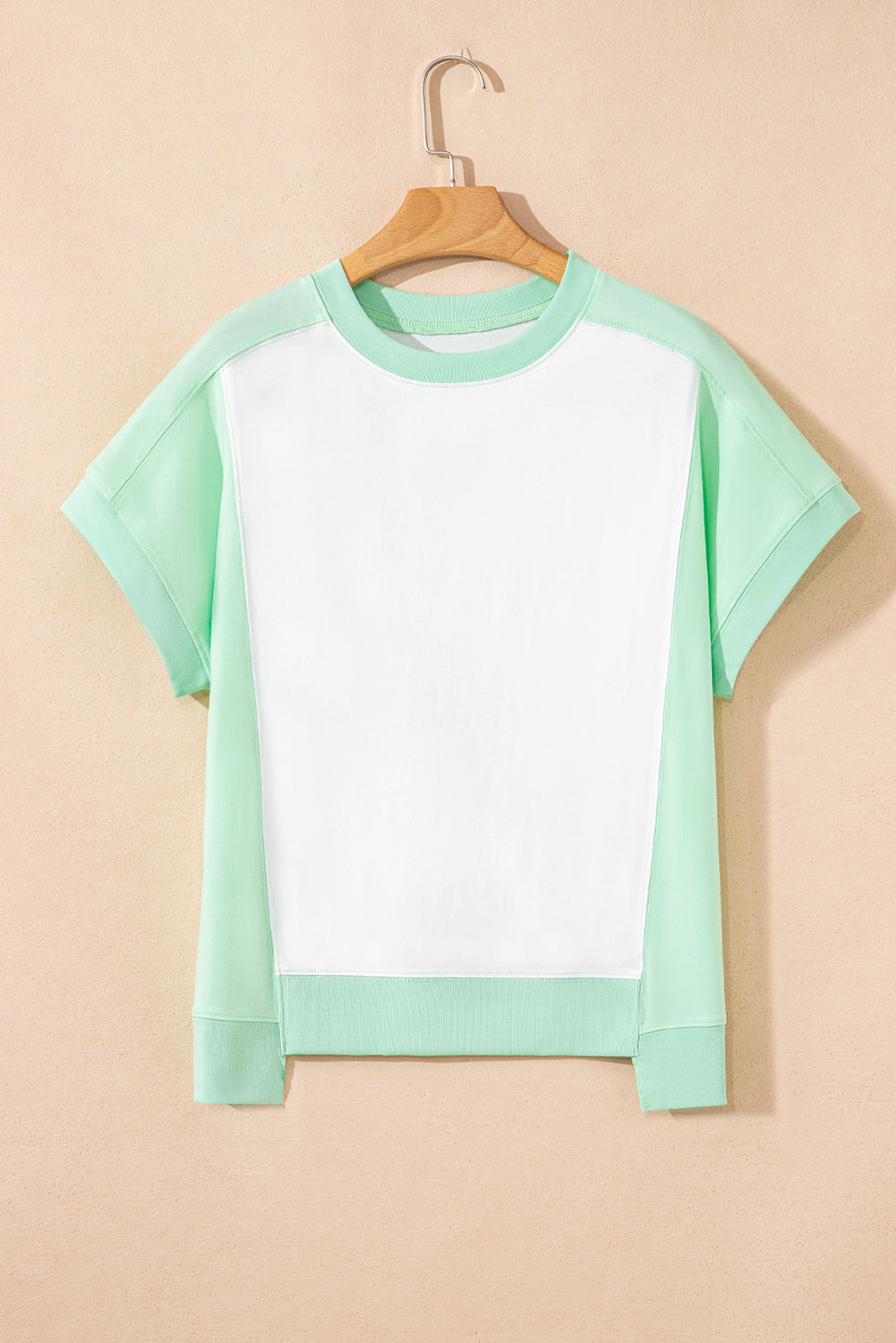 Colour Block Exposed Seam Crew Neck T-Shirt eAura