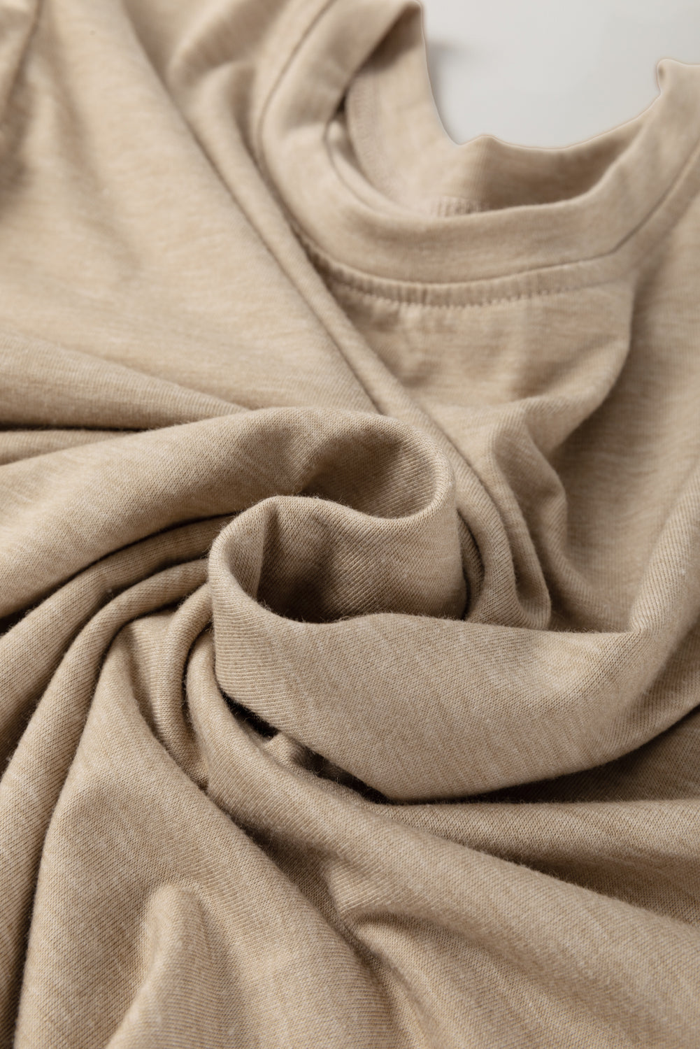 Parchment Solid Colour Ruched Puff Sleeve T Shirt eAura