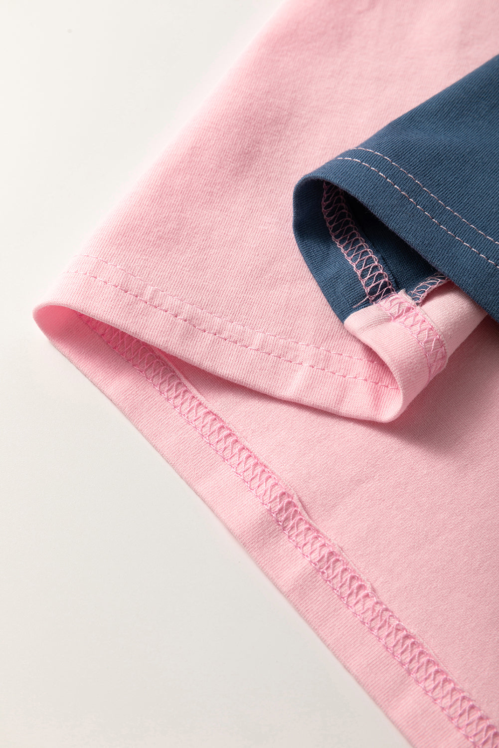 Pink Colourblock Long Sleeve Buttons Henley Top eAura