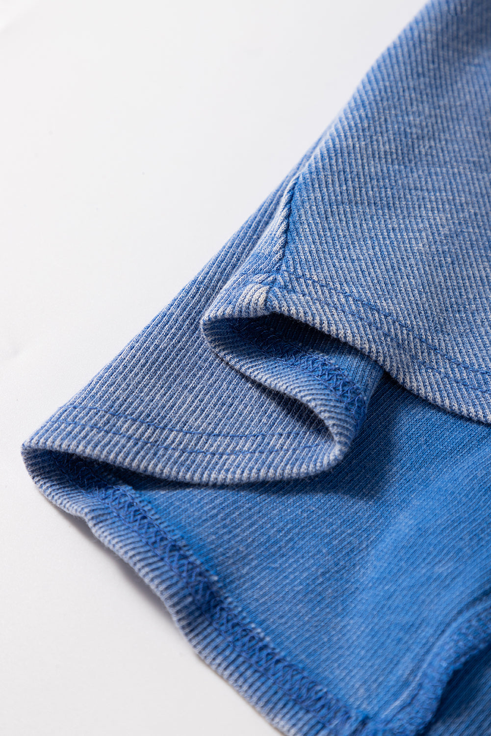 Sky Blue Mineral Wash Ribbed Notch Neck Tank Top eAura