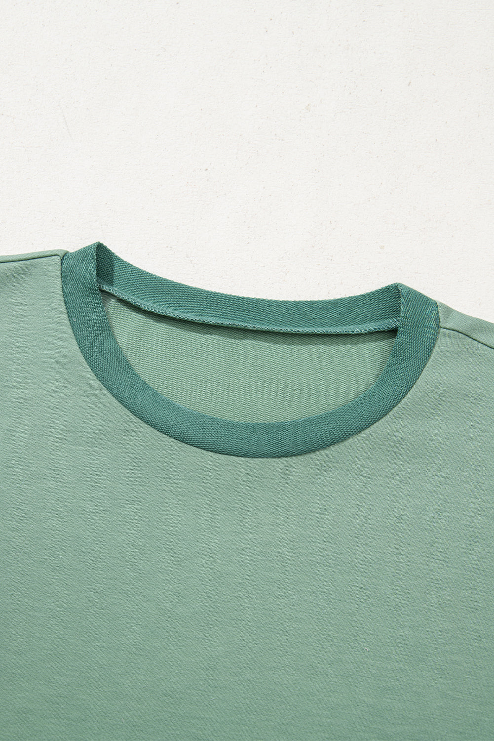 Green Half Sleeve Raw Seam High Low Side Split Top eAura