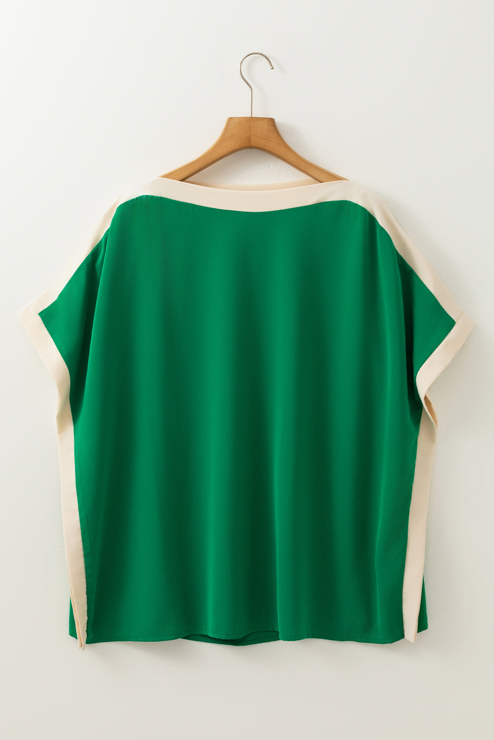 Rose Red Oversized Colour Block Boat Neck Tunic Blouse eAura