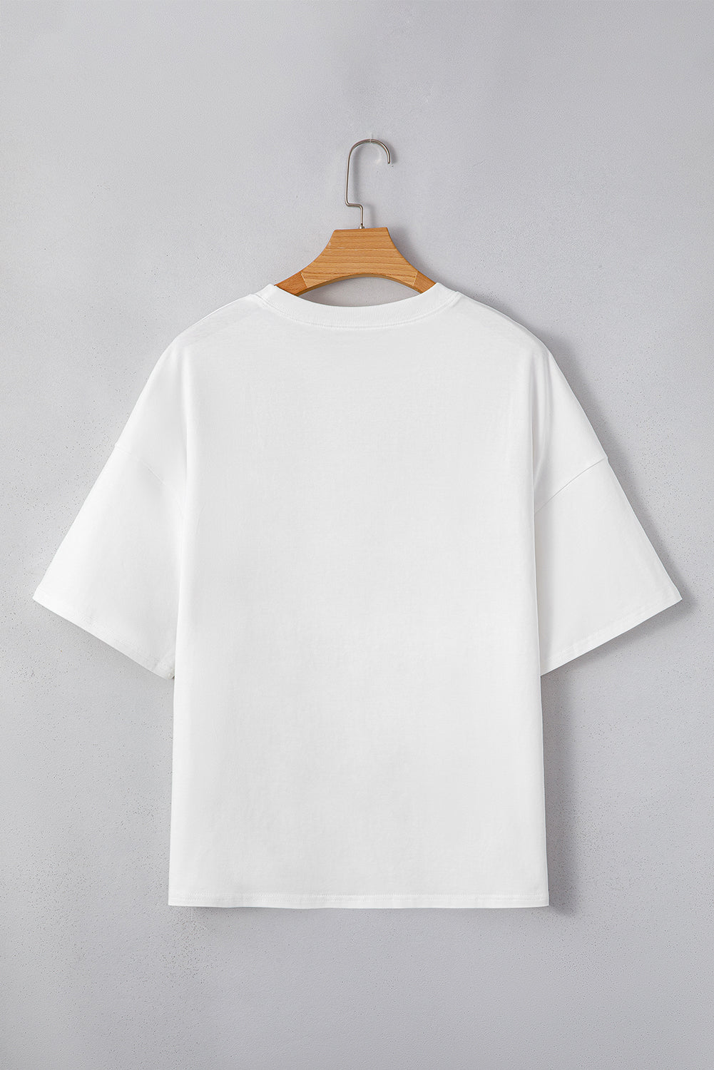 White Star Layered Patched Graphic Drop Shoulder Half Sleeve Loose Tee eAura