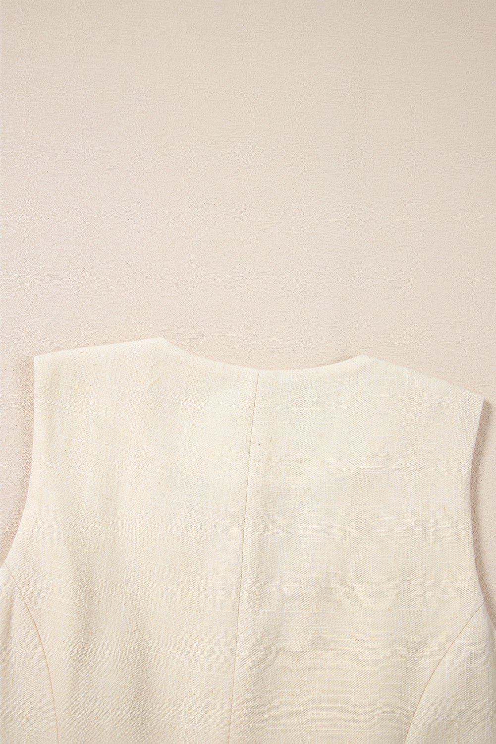 White Slim Fit Buttoned V Neck Vest eAura