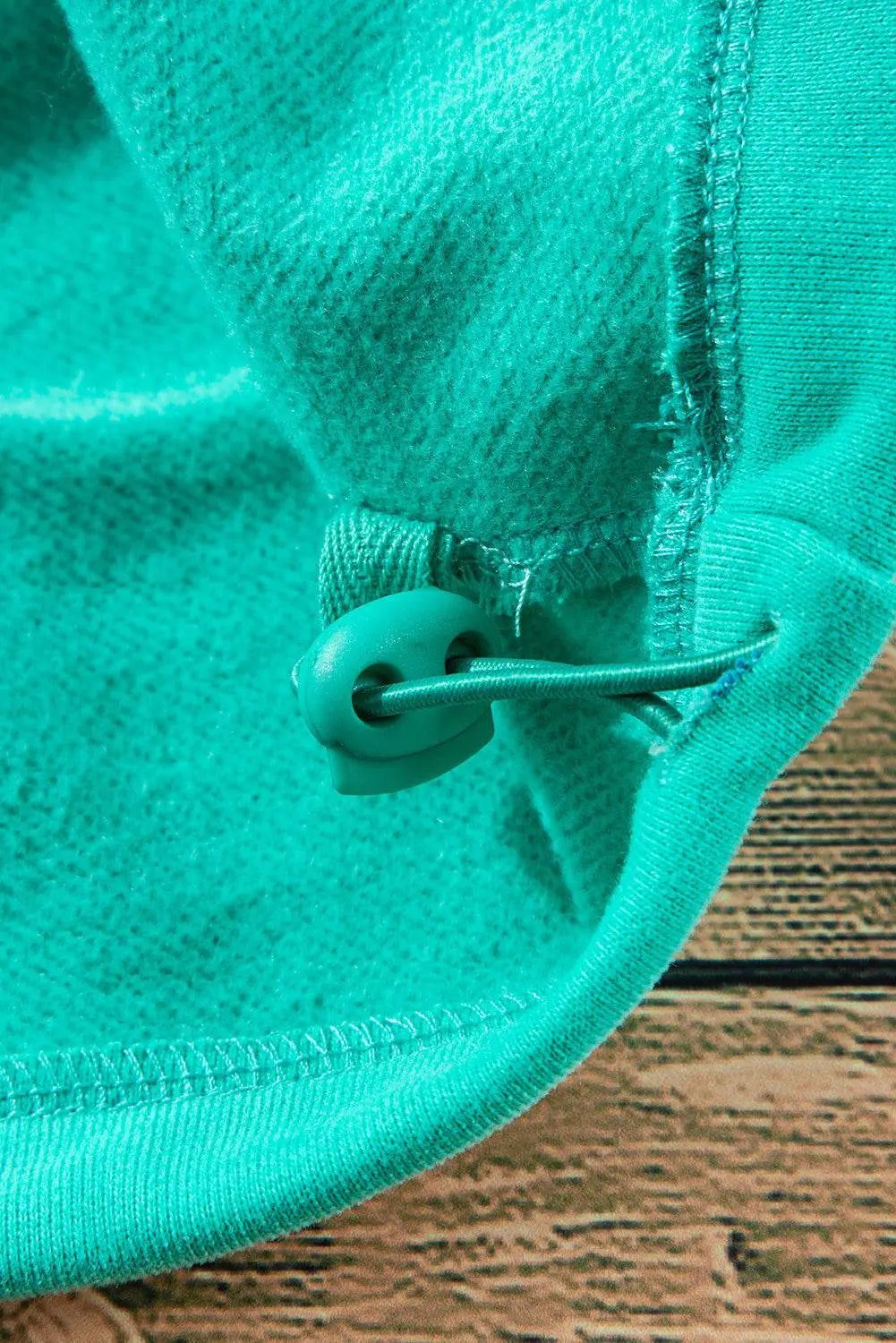 Aruba Blue Fleece Lined Half Zipper Kangaroo Pockets Loose Hoodie - BB Fashion Outlet