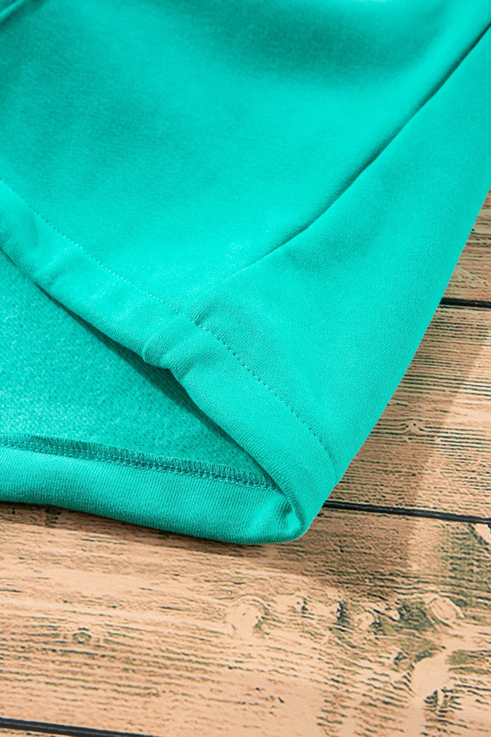 Aruba Blue Fleece Lined Half Zipper Kangaroo Pockets Loose Hoodie - BB Fashion Outlet