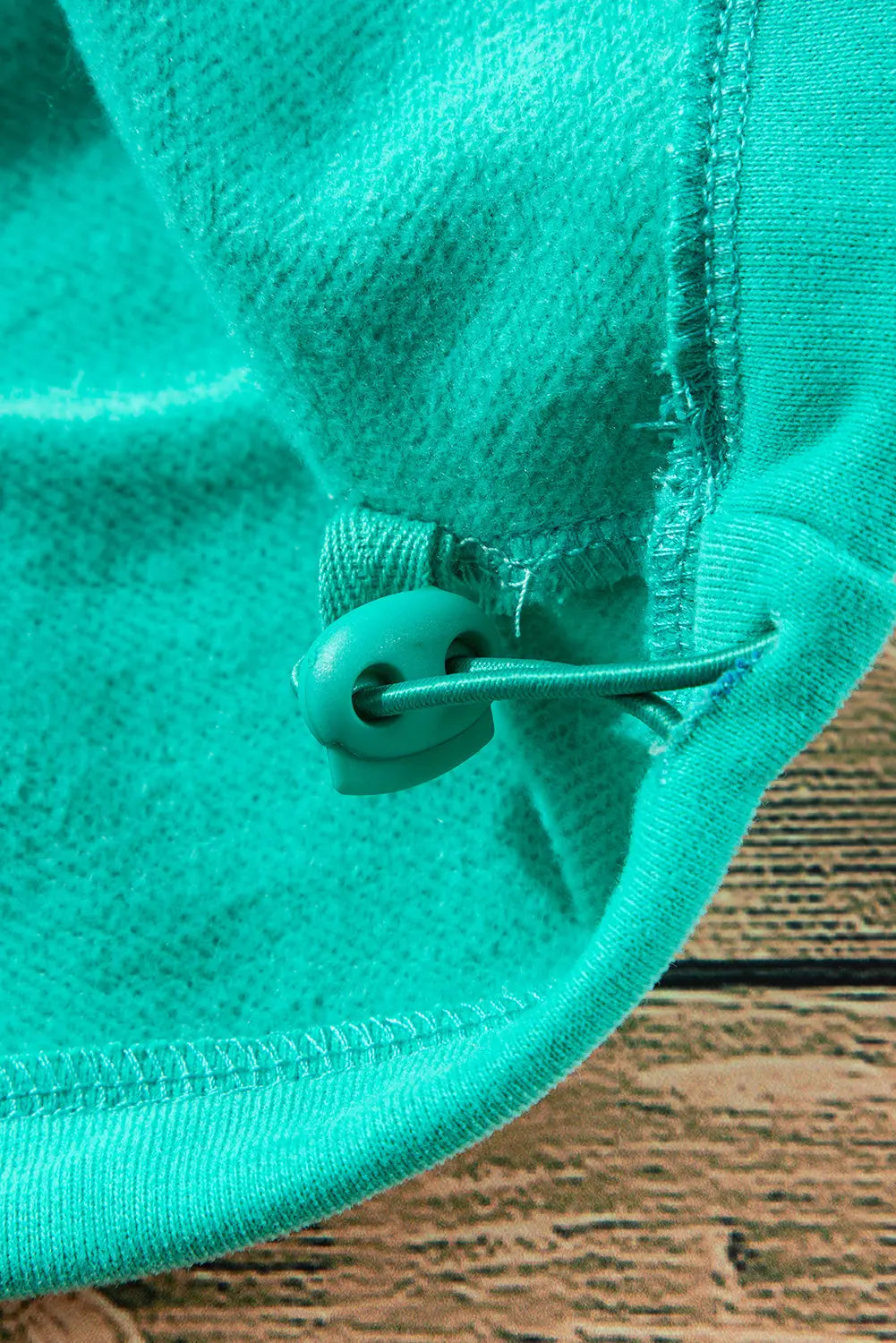 Aruba Blue Fleece Lined Half Zipper Kangaroo Pockets Loose Hoodie - BB Fashion Outlet