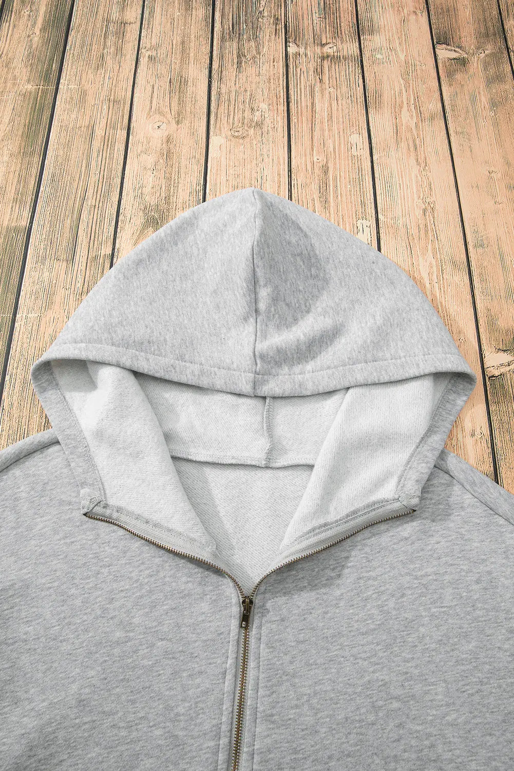 Aruba Blue Fleece Lined Half Zipper Kangaroo Pockets Loose Hoodie - BB Fashion Outlet