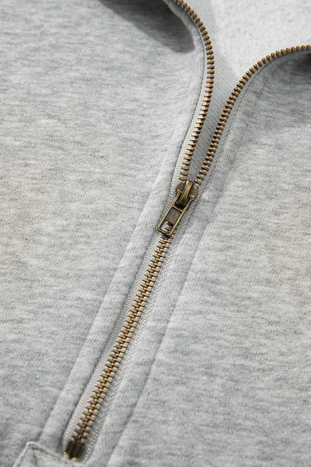 Aruba Blue Fleece Lined Half Zipper Kangaroo Pockets Loose Hoodie - BB Fashion Outlet