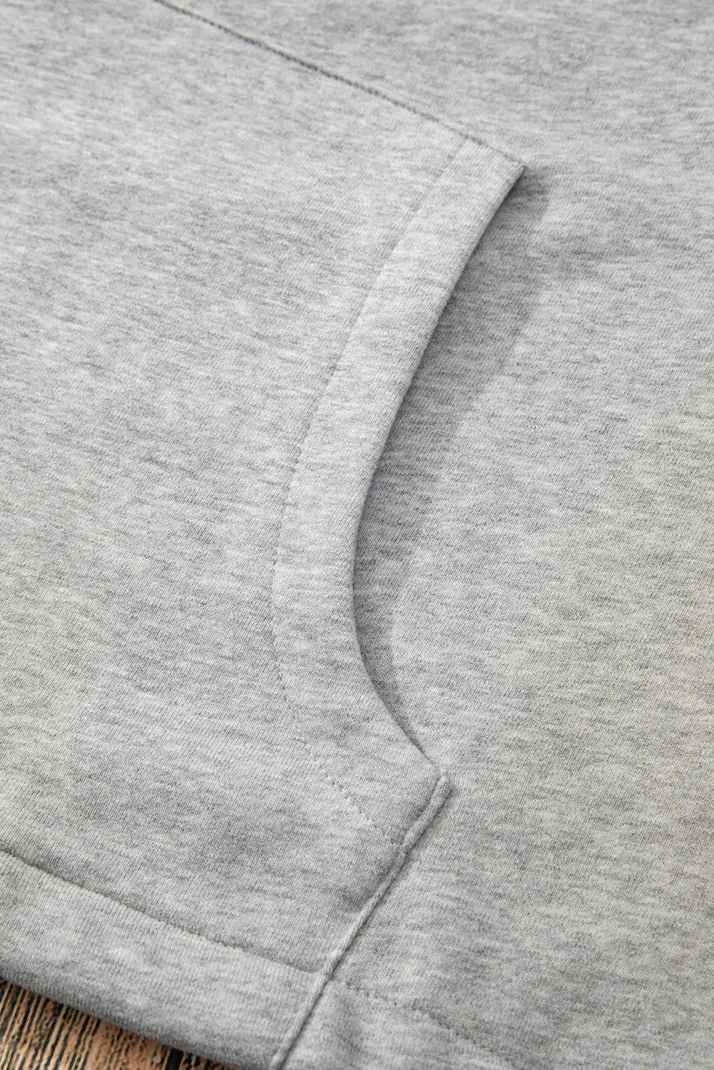 Aruba Blue Fleece Lined Half Zipper Kangaroo Pockets Loose Hoodie - BB Fashion Outlet