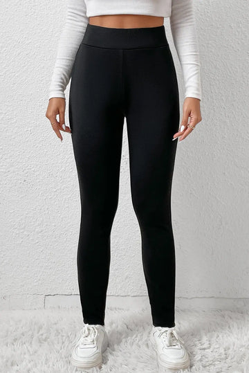 Black Fleece Lining Winter High Waist Leggings eAura
