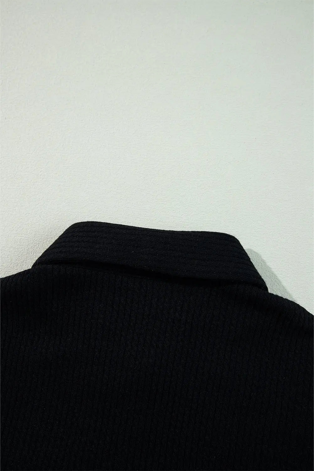 Black Solid Colour Corduroy Buttoned Long Sleeve Shacket Beagle Boutique Fashion Outlet