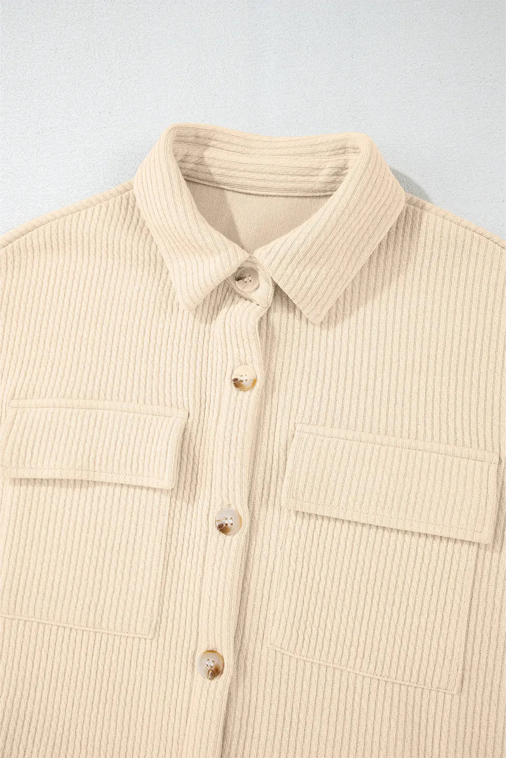 Black Solid Colour Corduroy Buttoned Long Sleeve Shacket Beagle Boutique Fashion Outlet
