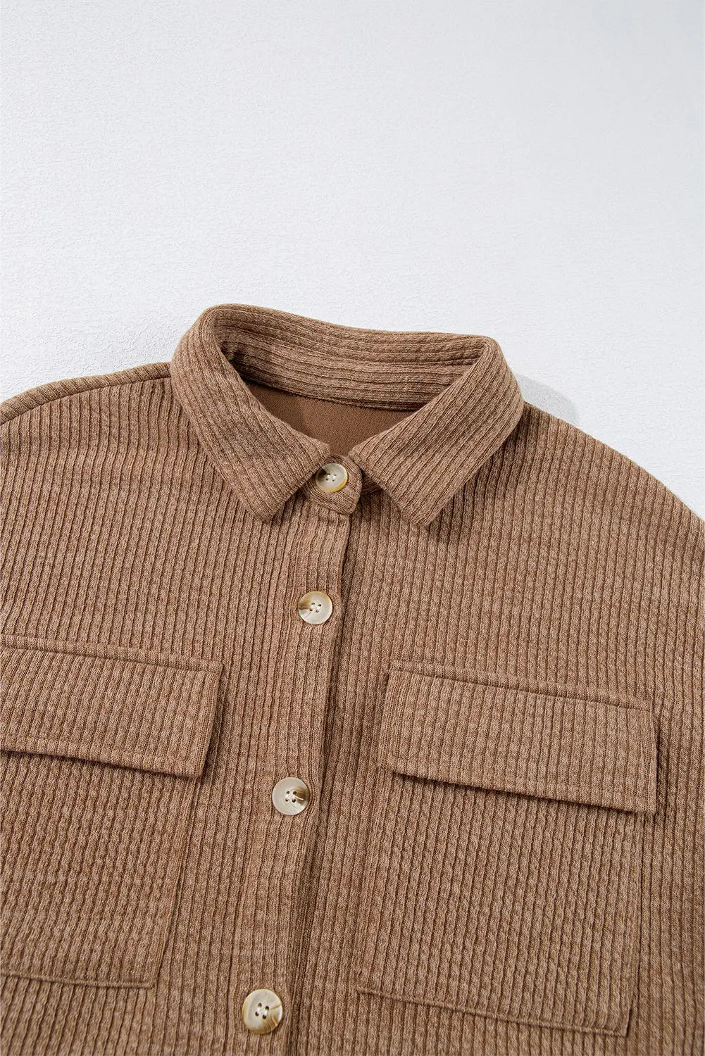 Black Solid Colour Corduroy Buttoned Long Sleeve Shacket Beagle Boutique Fashion Outlet