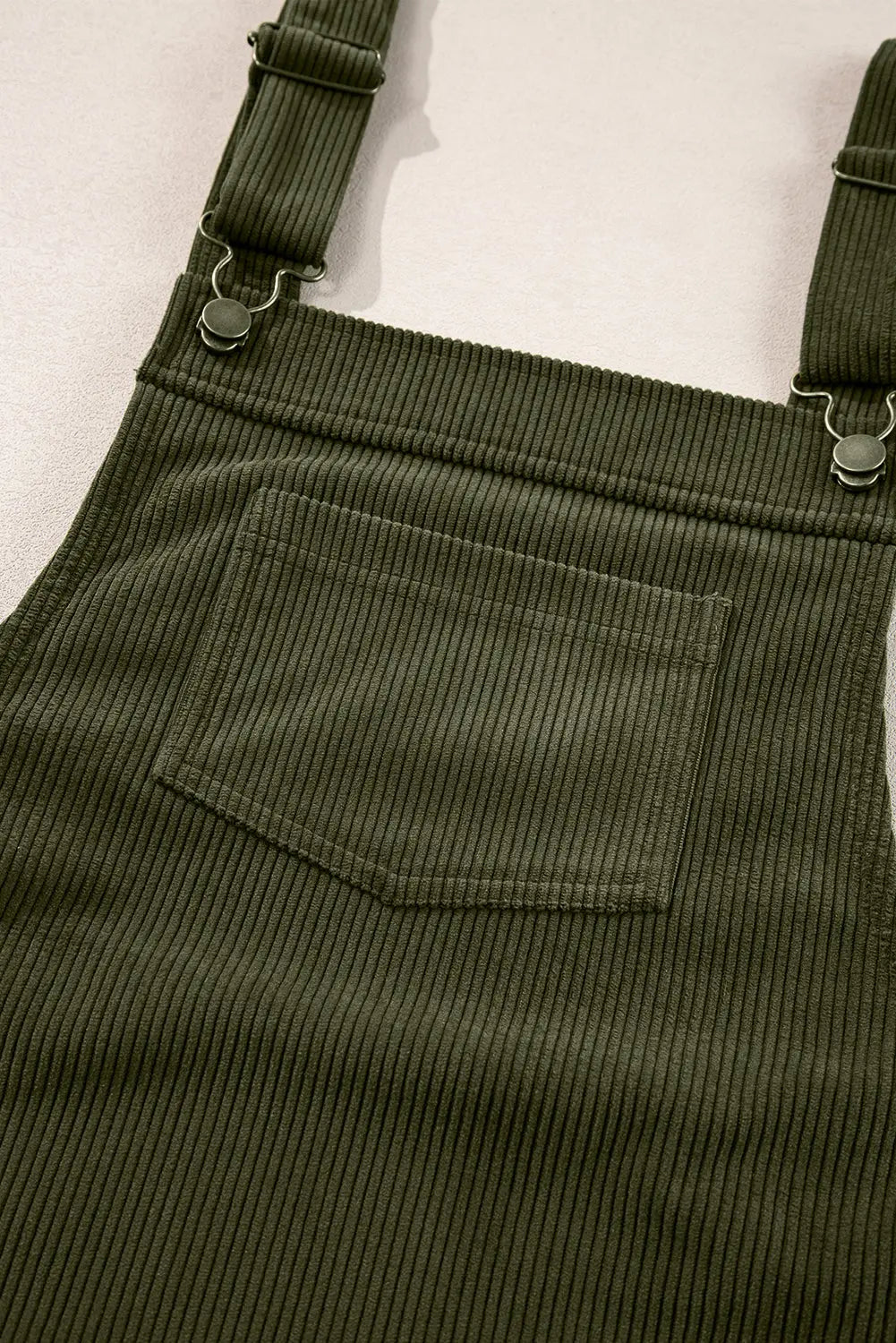 Black Solid Front Pockets Sleeveless Corduroy Overall Dress Beagle Boutique Fashion Outlet