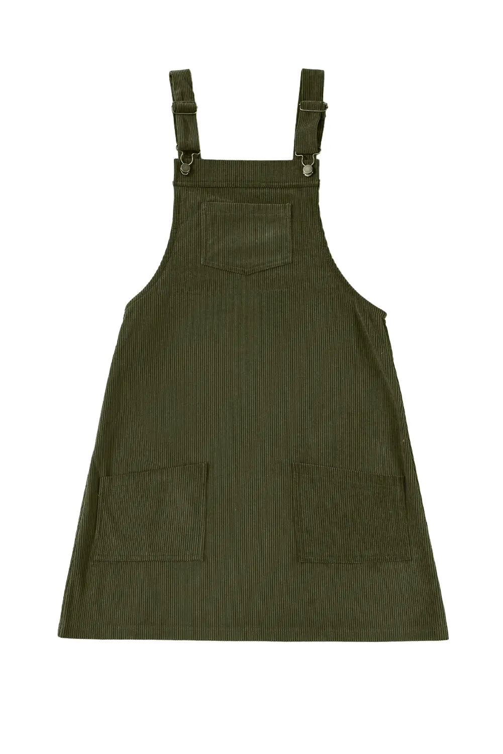 Black Solid Front Pockets Sleeveless Corduroy Overall Dress Beagle Boutique Fashion Outlet